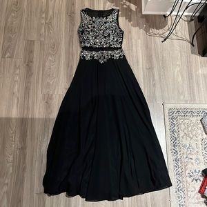 Black prom dress with beads